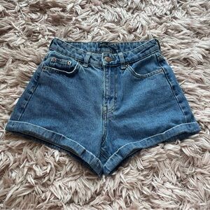 Bershka High Waisted Denim Mom Shorts